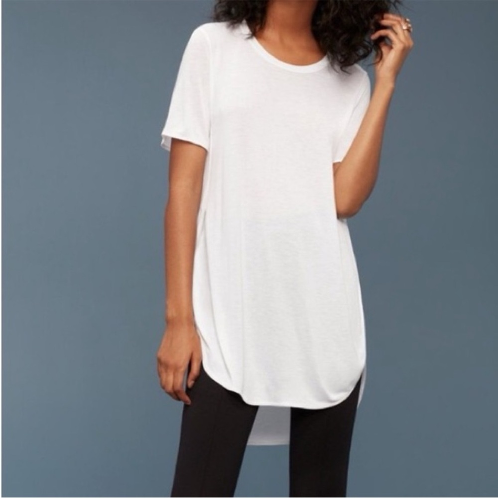 WILFRED by Aritzia Capucine split side short sleeve top *grey* - Picture 4 of 10